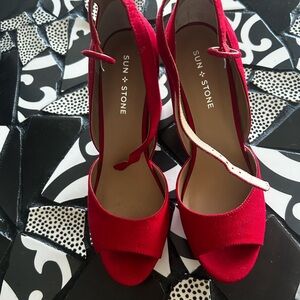 Sun + Stone Women's Red Heels
